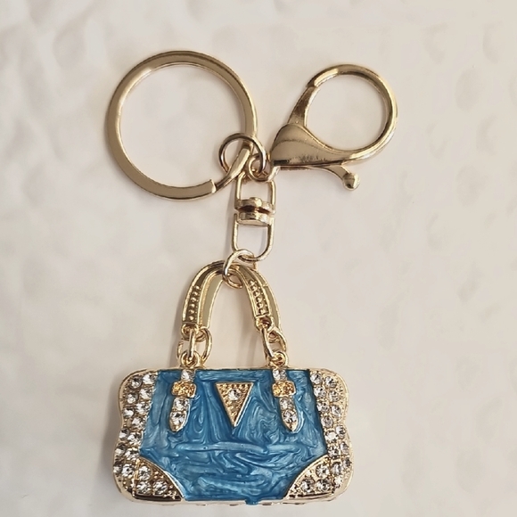 Accessories - Blue and Gold Handbag Keychain